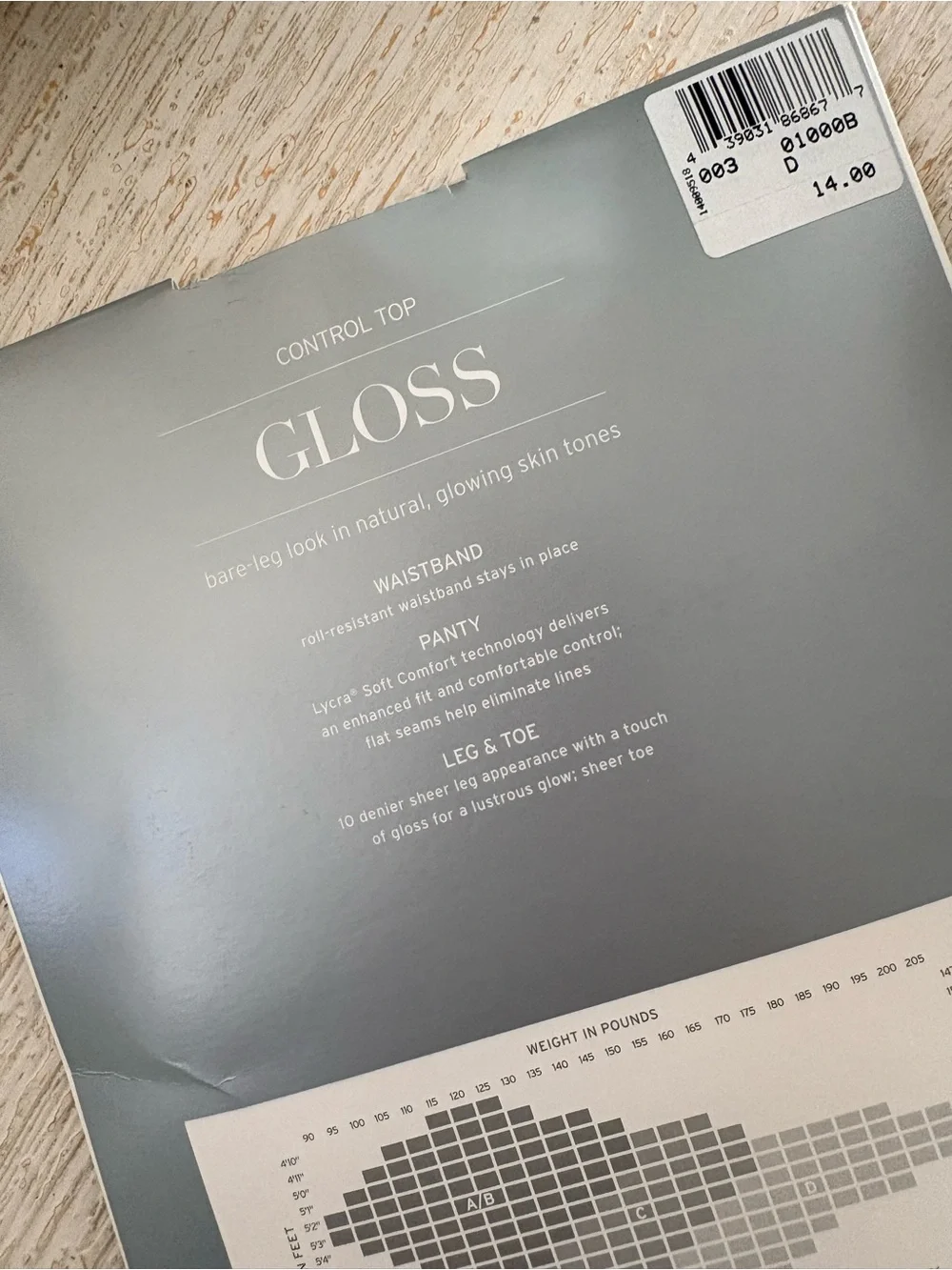 NWT Nordstrom Gloss Control Top 10 Denier Pantyhose Size L